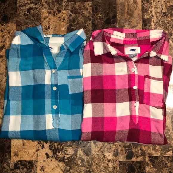 2 Girls Size 10/12 Plaid Shirts - Picture 5 of 5